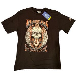 Eighty Eight Brand Youth 16 Fearless Skull Graphic T-Shirt Black Los Angeles Tee